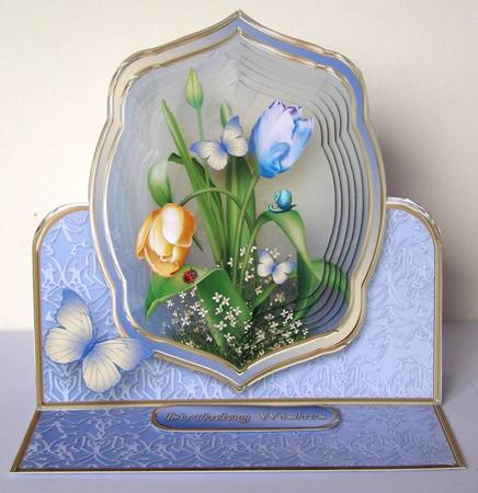 Tulips Pyramid Easel Card Mini Kit by Margaret McCartney