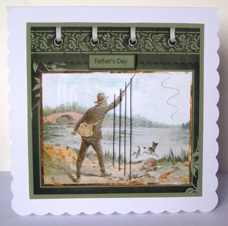 Fly Fishing Card with Pyramid Layers by Margaret McCartney