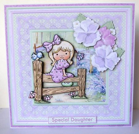 Off for a Walk 8x8 Mini Kit & Decoupage Female Birthday by Margaret McCartney