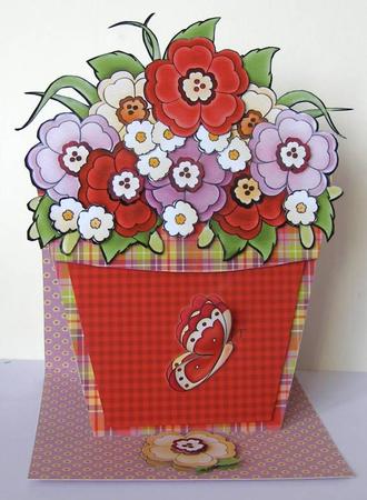 802 Bright Flower Pot Easel  by Margaret McCartney