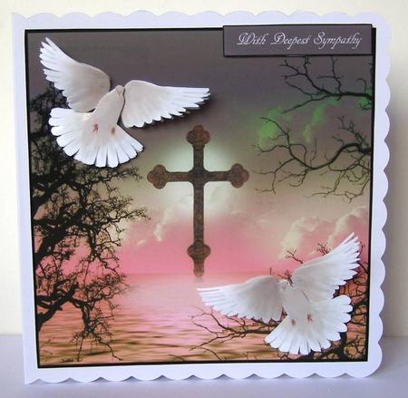 Scenic Doves Grey Sky Topper with Decoupage by Margaret McCartney