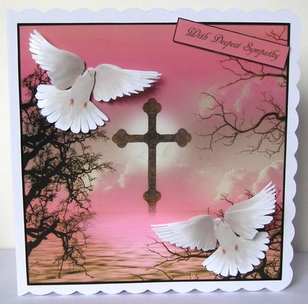 Scenic Doves Pink Topper with Decoupage by Margaret McCartney