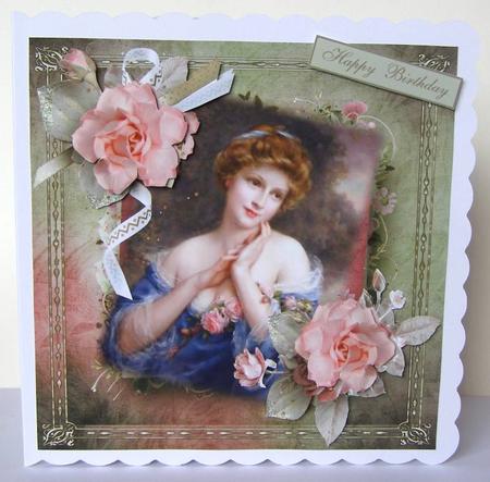 Dreaming Softly Lady Topper with Decoupage by Margaret McCartney