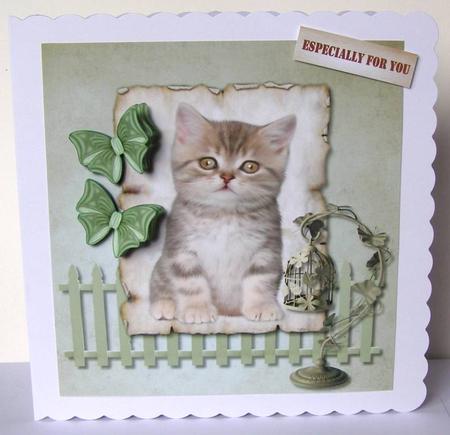 Cute Kitten Vintage Paper by Margaret McCartney
