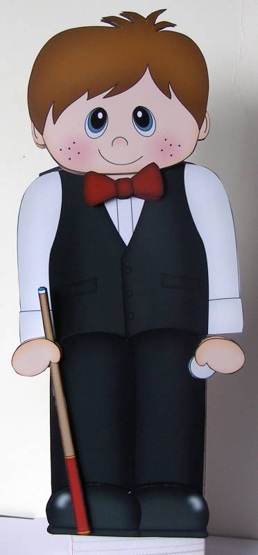 3D on the Shelf Card Kit - World Champ Snooker Player Ronnie by Margaret McCartney