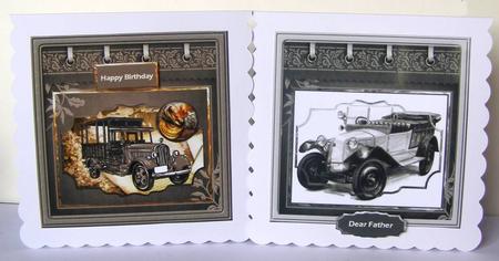 Vintage Classic Car Birthday Toppers and Sentiment Tags by Margaret McCartney