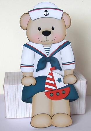 3D on the Shelf Card Kit - Livvy Bear the Sailor by Margaret McCartney