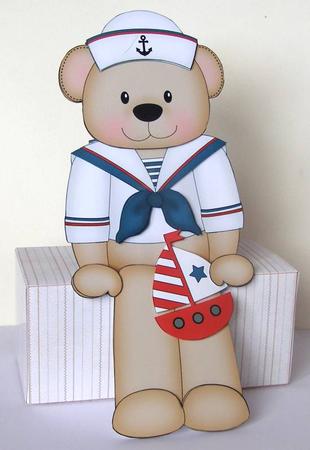 3D on the Shelf Card Kit - Austin Bear the Sailor by Margaret McCartney