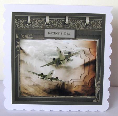 Aeroplanes in Flight Card with Decoupage by Margaret McCartney