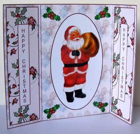 Santa Gate Fold Card by Margaret McCartney