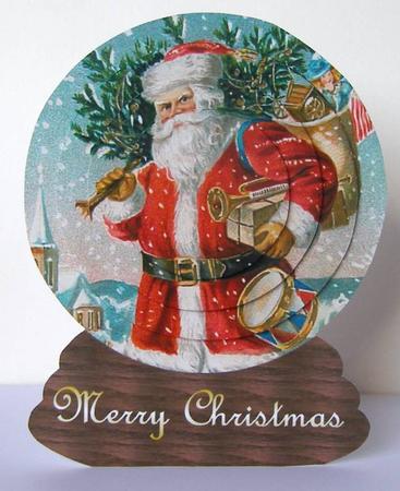 Santa Snow Globe Plate Sheet by Margaret McCartney