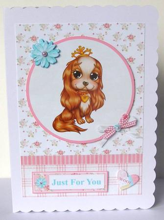 Cute Cavalier Puppy Topper & Decoupage by Margaret McCartney