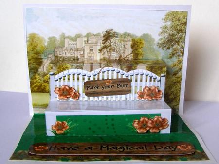 Peach Rose Magical Day 3D Pop-up Bench Mini Kit by Margaret McCartney