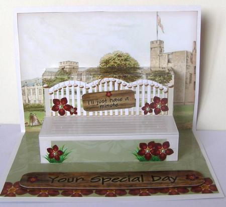 Red Forget Me Knot Special Day 3D Pop-up Bench Mini Kit by Margaret McCartney