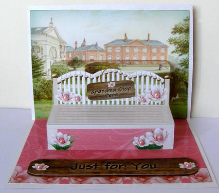 Pink Magnolia Grandma Just for You 3D Pop-up Bench Mini Kit by Margaret McCartney