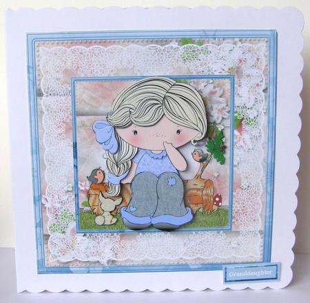 Woodlandizzy Aprox 7x7 Card with Decoupage by Margaret McCartney