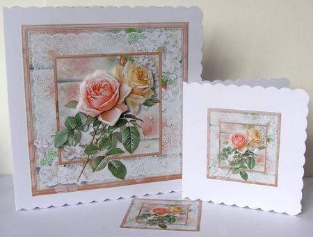 Vintage Rose Card Mini Kit and Decoupage by Margaret McCartney