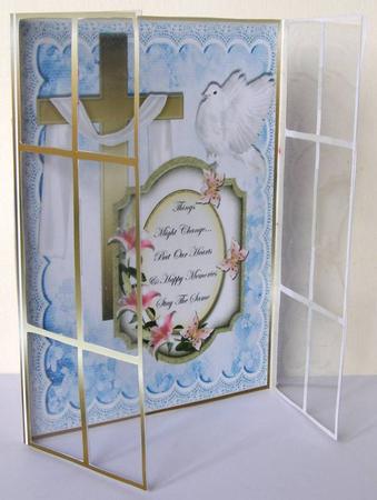 Gold Cross with Shawl and Pretty Sympathy Plaque, Gatefold by Margaret McCartney