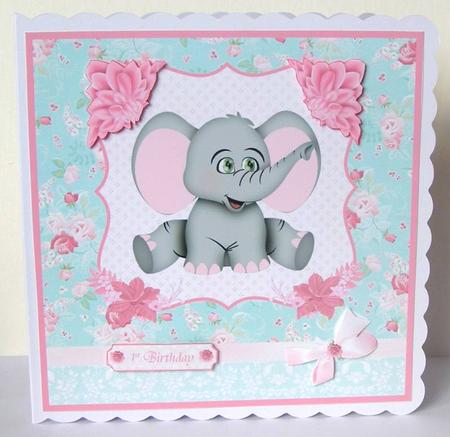 Baby Elephant Card Topper & Decoupage by Margaret McCartney
