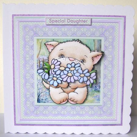 For You Cat with Flowers 8x8 Decoupage Mini Kit by Margaret McCartney