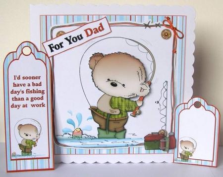 8x8 Fishing Ted Birthday or Fathers Day Mini Kit by Margaret McCartney