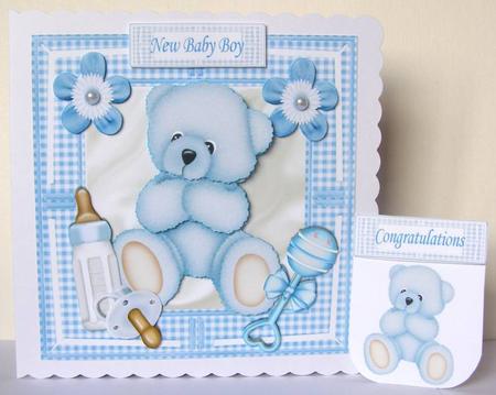 Gorgeous Little Blue Bear with Gingham & Button 8x8 Mini Kit by Margaret McCartney