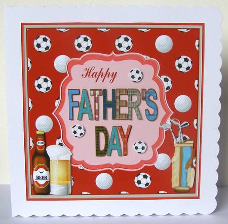 Happy Fathers Day Decoupage 8x8ins Topper 1 by Margaret McCartney