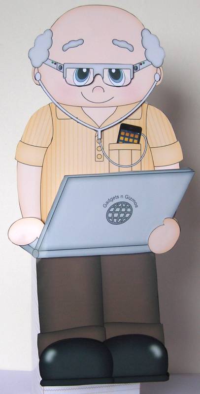 3D on the Shelf Card Kit - Silver Surfer Old Man Stan by Margaret McCartney