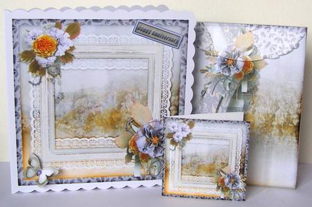 Cardtopper with Large Highbox Blue Flowers 372 by Margaret McCartney