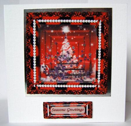 Oh Christmas Tree Easy Pyramid Card Front with Frame by Margaret McCartney
