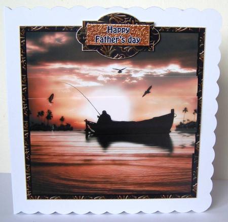 Sunset Dock Fishing Copper 6x6.jpg by Margaret McCartney