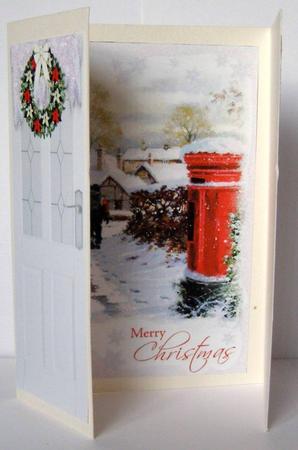 Pretty White Snow Scene with Children, Gatefold by Margaret McCartney