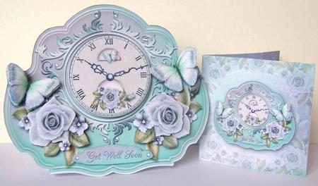 Moonlit Roses Clock by Margaret McCartney