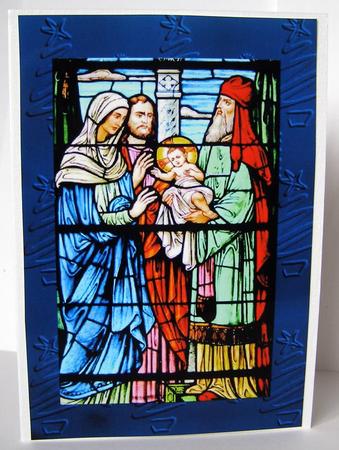 Beautiful A4 Stained Glass Nativity Scene by Margaret McCartney