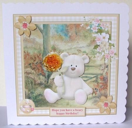 Hope You Have a Beary Happy Birthday Card Topper & Decoupage by Margaret McCartney