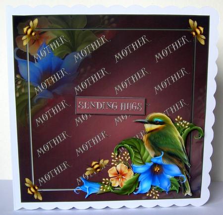 Mother with Bird & Flowers Topper & Decoupage by Margaret McCartney