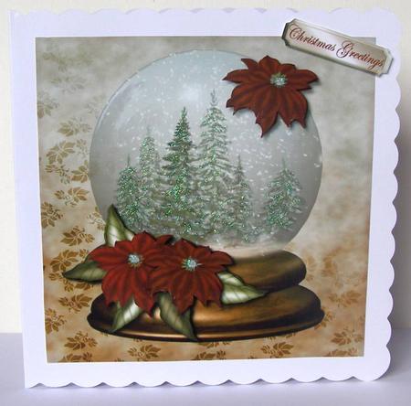 Snowglobe & Poinsettias by Margaret McCartney