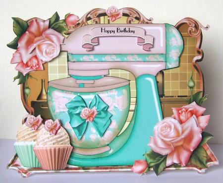 The Retro Food Mixer Shaped Card Kit by Margaret McCartney