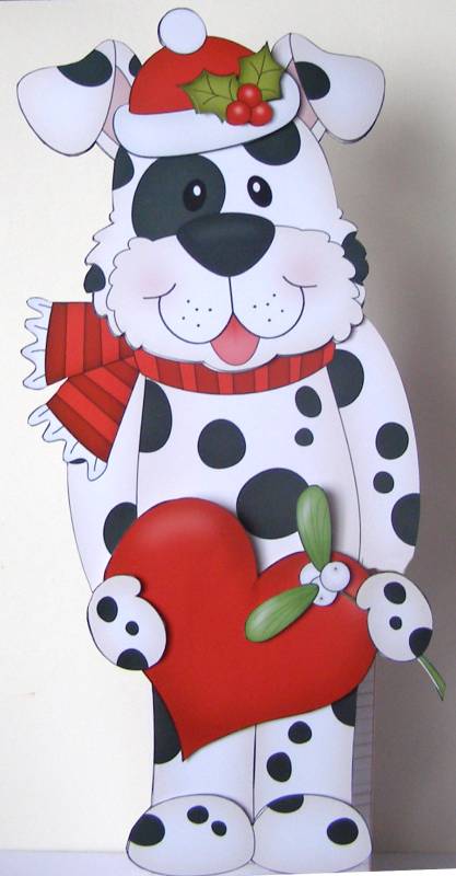 3D on the Shelf Card Kit - Christmas Spotty Dog by Margaret McCartney
