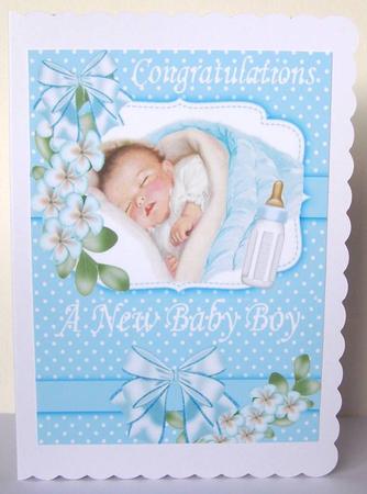 Sweet Dreams Baby Boy with His Bottle and Flowers A4 by Margaret McCartney