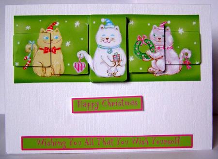 Panelled Christmas Cats by Margaret McCartney