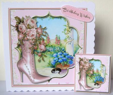 Beautiful Garden with Boot and Roses  by Margaret McCartney