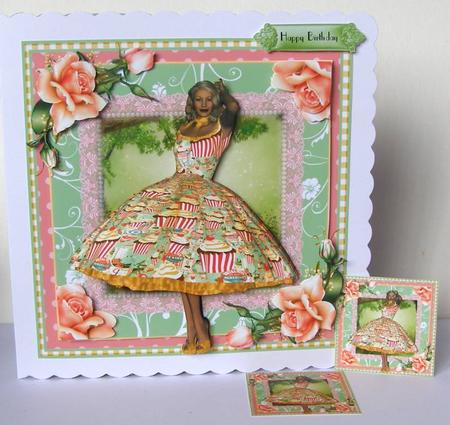 The Cupcake Girl Card Front Kit by Margaret McCartney