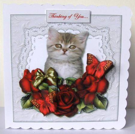 Kitten & Red Roses Mini Kit by Margaret McCartney