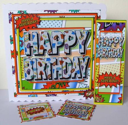 Happy Birthday Comic Book Square 8x8 Mini Kit by Margaret McCartney