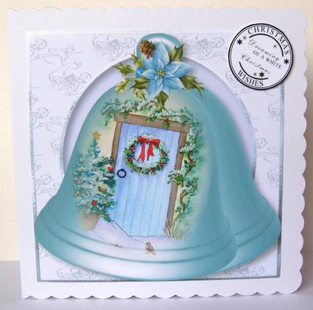 Christmas Bells - the Christmas Door 8x8 Quick Topper by Margaret McCartney