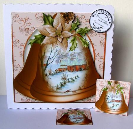 Christmas Bells - Snowy Oasthouses by Margaret McCartney