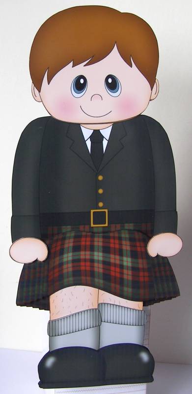 3D on the Shelf Card Kit - Little Scotsman Niall in Kilt by Margaret McCartney