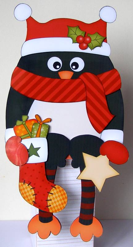 3D on the Shelf Card Kit - Little Christmas Penguin Stocking by Margaret McCartney