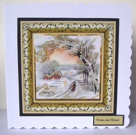 Vintage Christmas 6x6 Card and Shaped Layers by Margaret McCartney